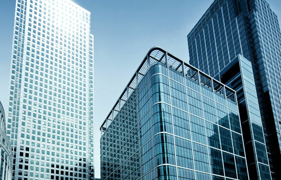 Glass business towers