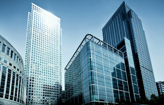 Glass business towers