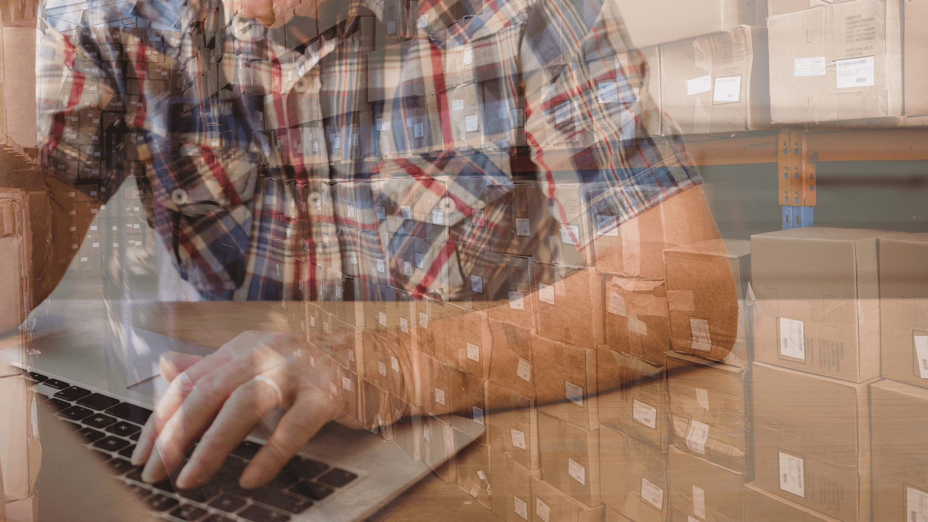 Buyer-Controlled-FulfillmentIn-Page-2.png Abstract image of a man typing on a laptop keyboard.