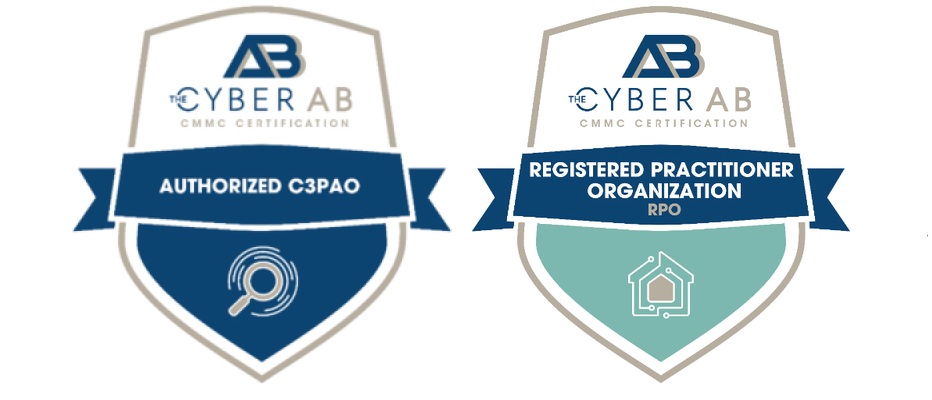 Authorized C3PAO and Registered Practitioner Organization certification badges