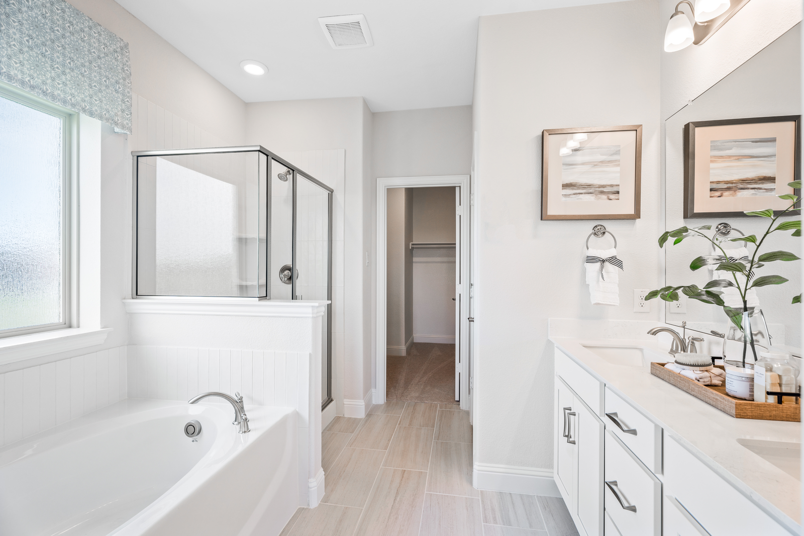 primary bathroom with large tub