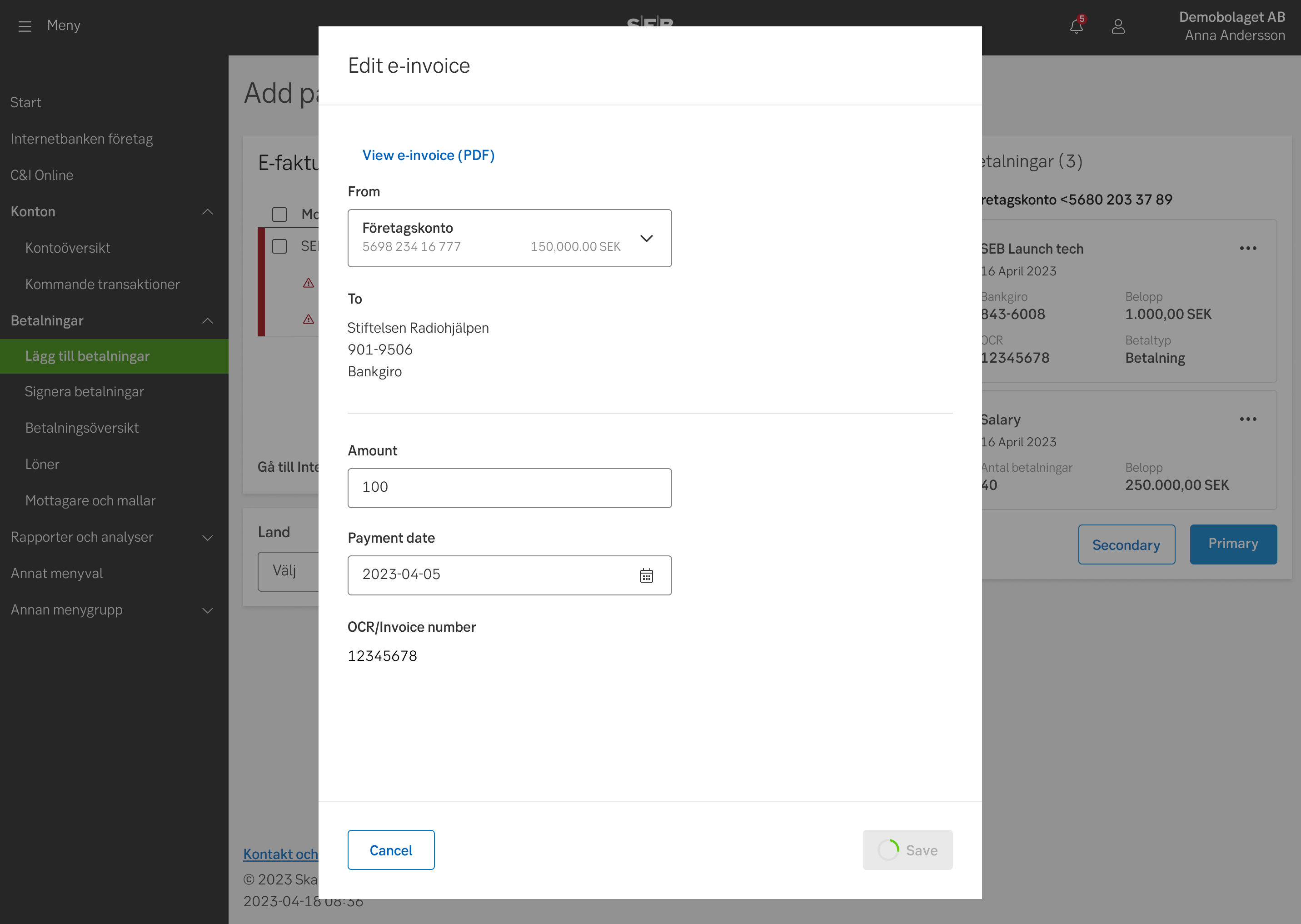 Example for Payments