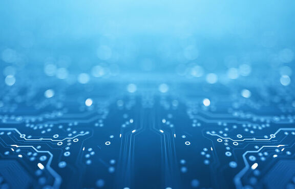 Abstract blue circuit board