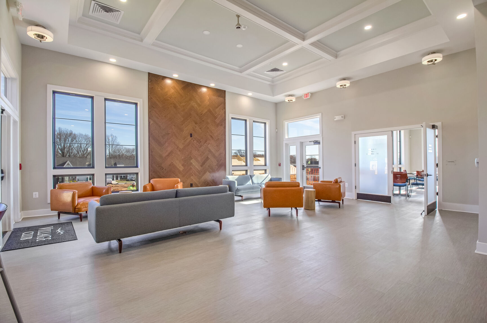 interior of the clubhouse with seating