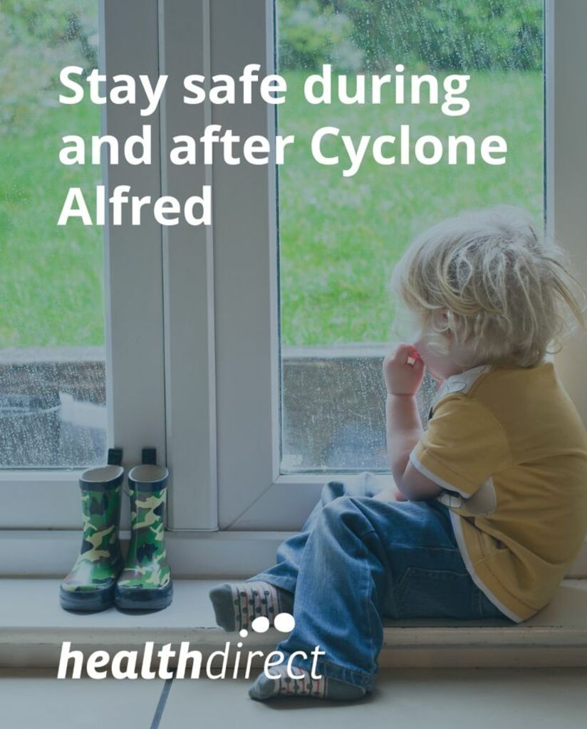 Healthdirect provided information on staying safe in flood-affected areas during ex-Tropical Cyclone Alfred.