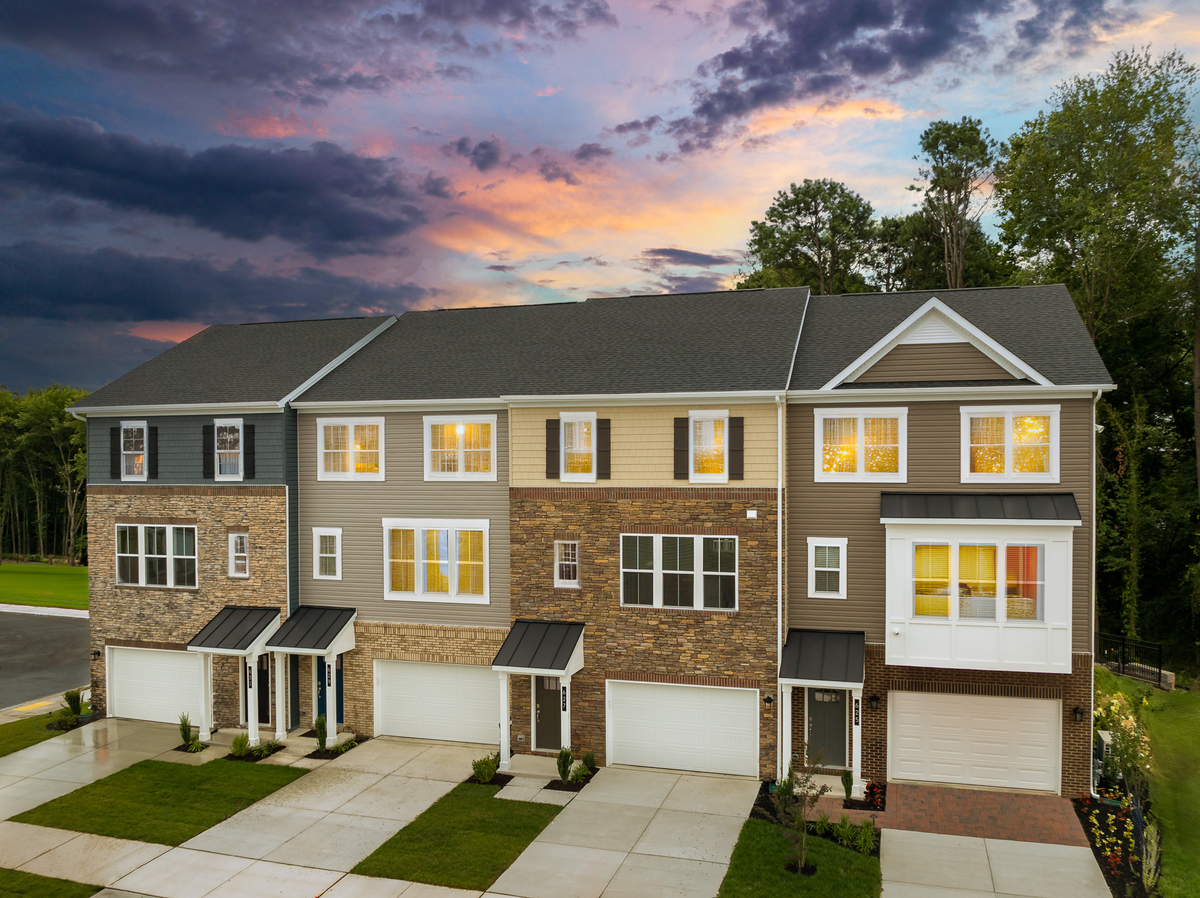 row of 3-level townhome exteriors