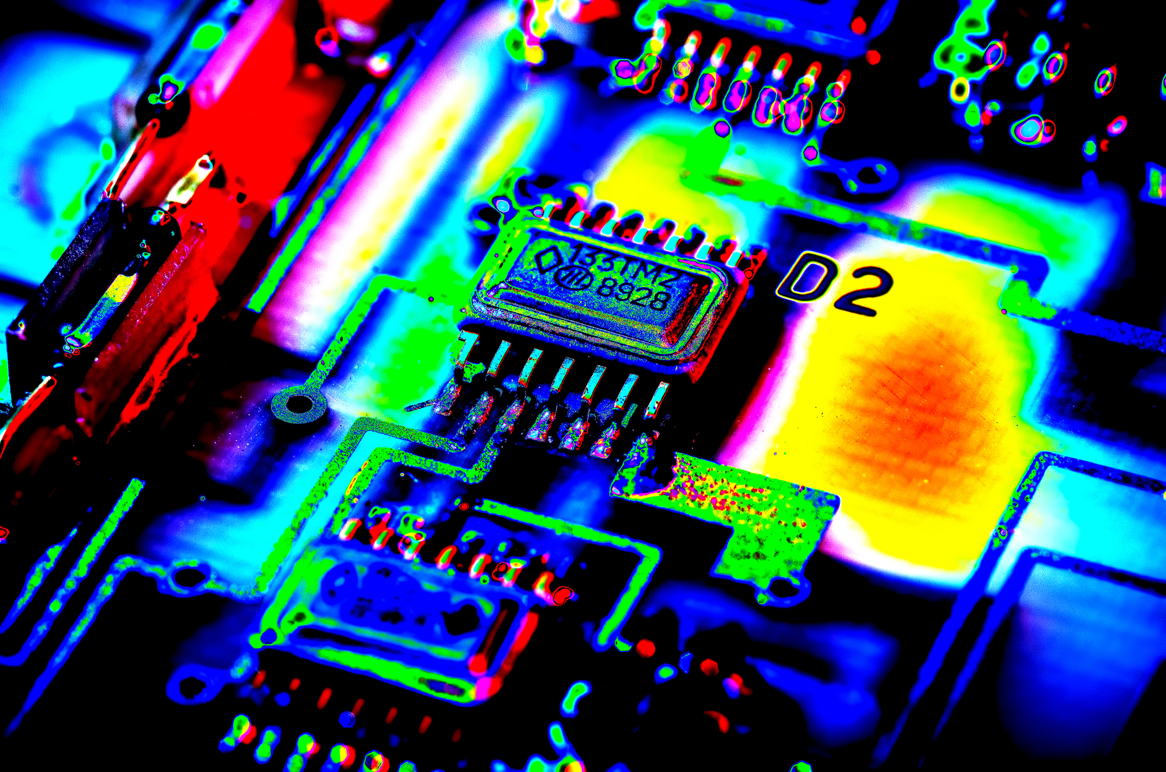 Thermal imaging of an electronics circuit board