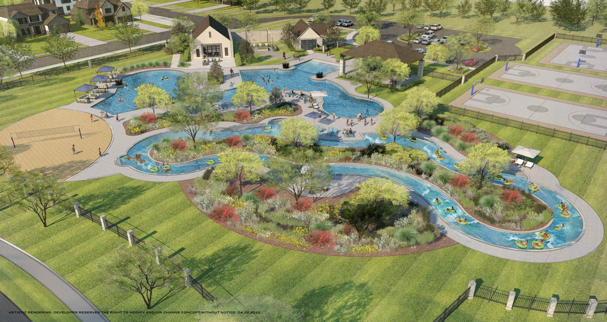 community amenity center, pool, and lazy river