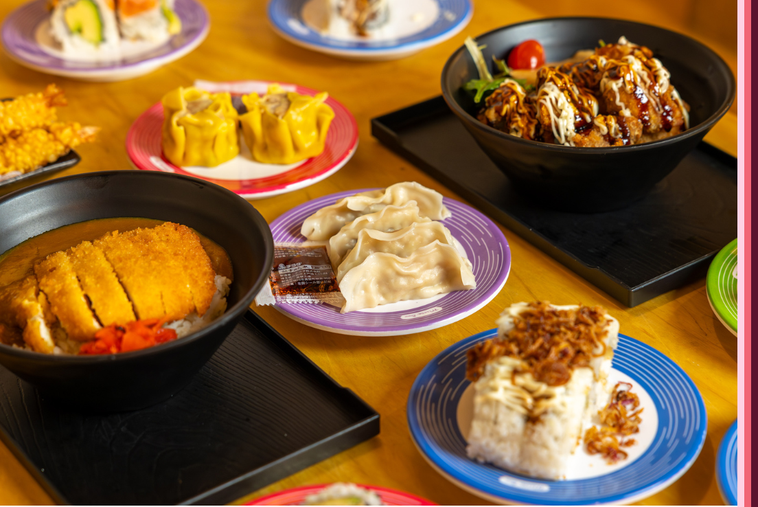 A variety of sushi plages, side dishes and hot bowls from Mista Boo.