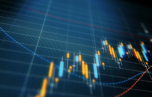 Close-up of technical data analysis graph