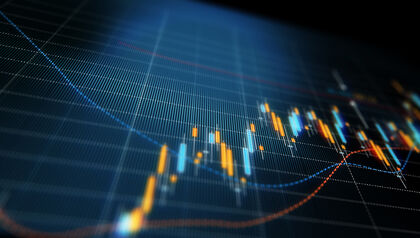 Close-up of technical data analysis graph