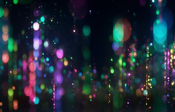 Abstract multi-colored glitter particles