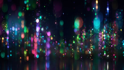 Abstract multi-colored glitter particles