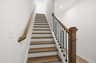 oak tread staircase with iron railing