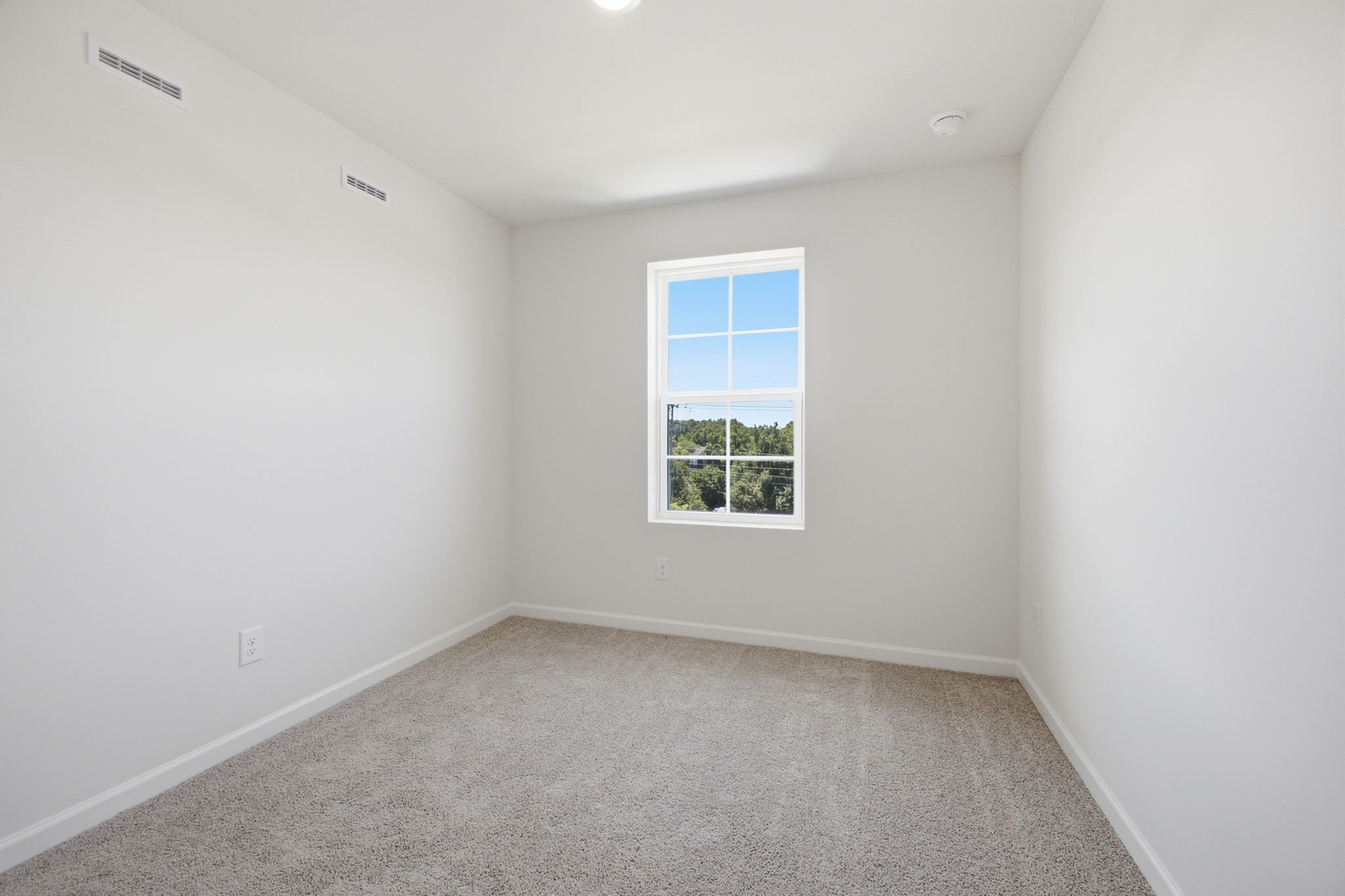 secondary bedroom with carpet, large windows, and double door closet