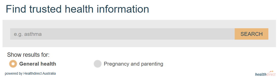 Health Information Search Widget