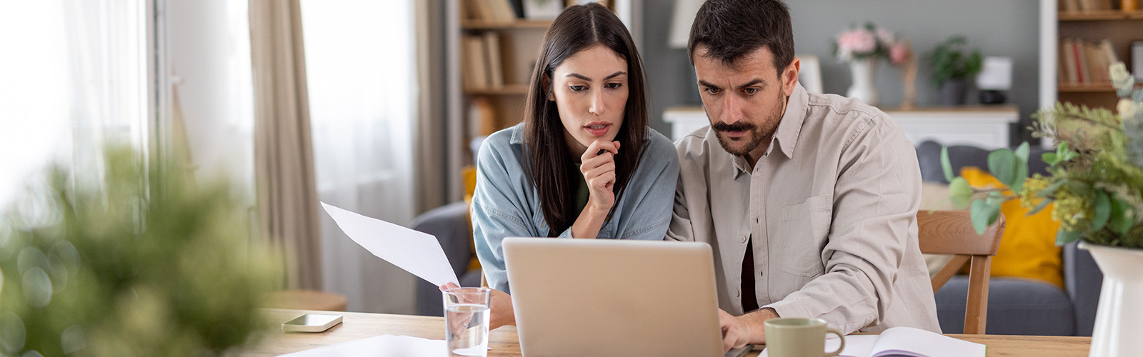 A couple considering their finances