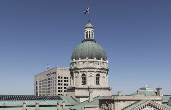 Indiana State House and Capital on a sunny day