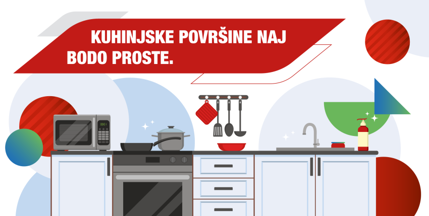 Infografika: Kuhinjske površine naj bodo proste