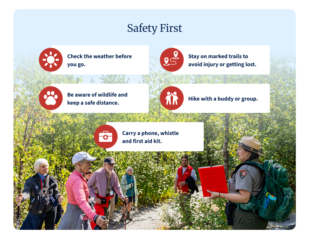 safety tips when hiking infographic