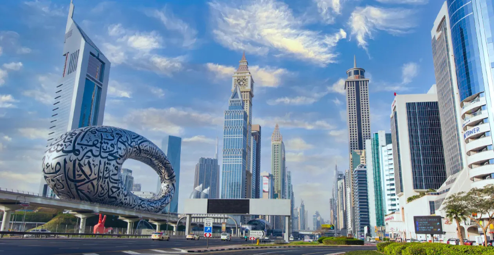 A photo of Dubai skyscrappers