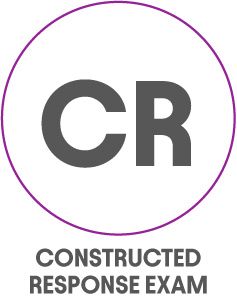 Roundel with text 'CR constructed response exam'