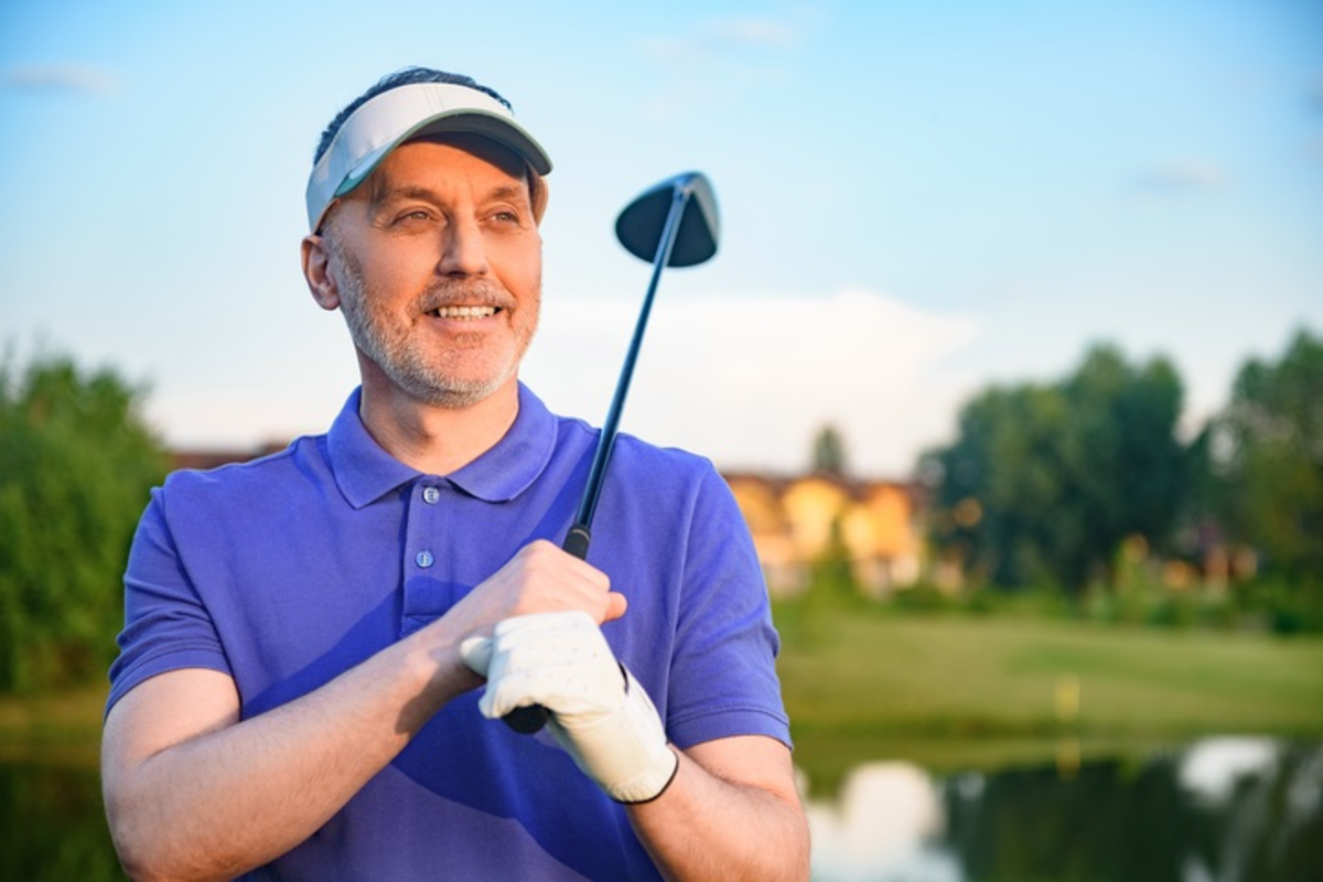 man playing golf