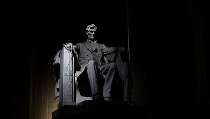 Lincoln Memorial Wide Angle with Dark Lightning