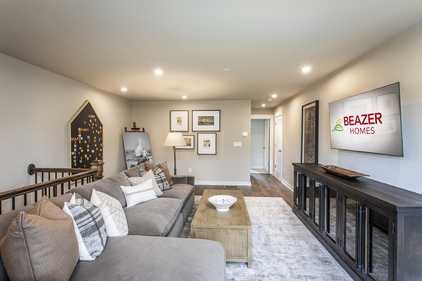 loft with hard-surface flooring and tv room