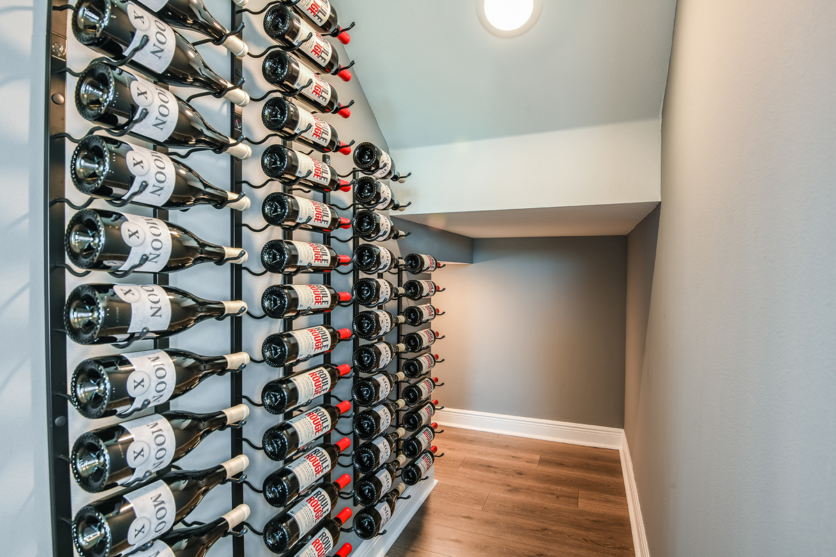 first-floor storage closet with laminate flooring