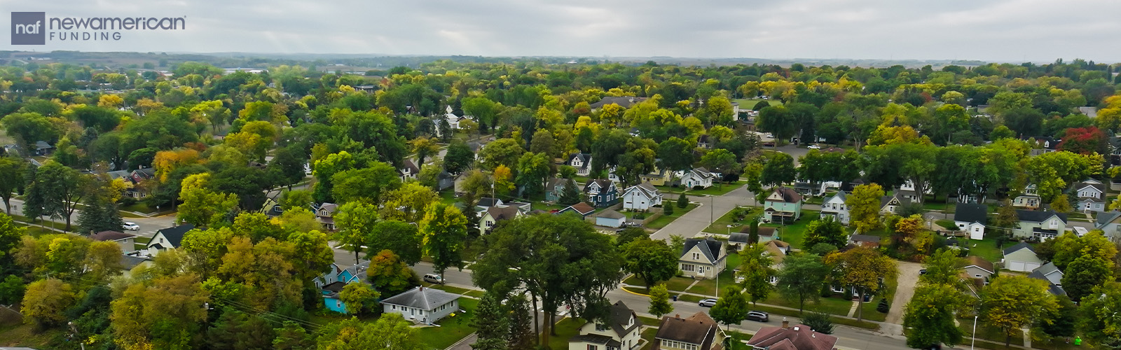 Aerial view of Minnesota neighborhood