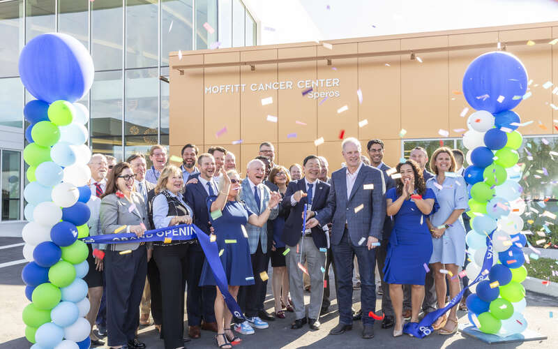 Leaders celebrate the grand opening of the Moffitt Speros Outpatient Center on Jan. 9.