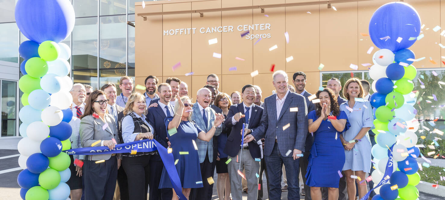 Leaders celebrate the grand opening of the Moffitt Speros Outpatient Center on Jan. 9.
