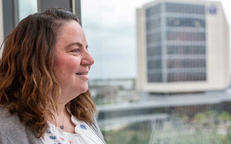 Angela Stout decided to have breast reconstruction surgery done in the same operation as her second mastectomy.  