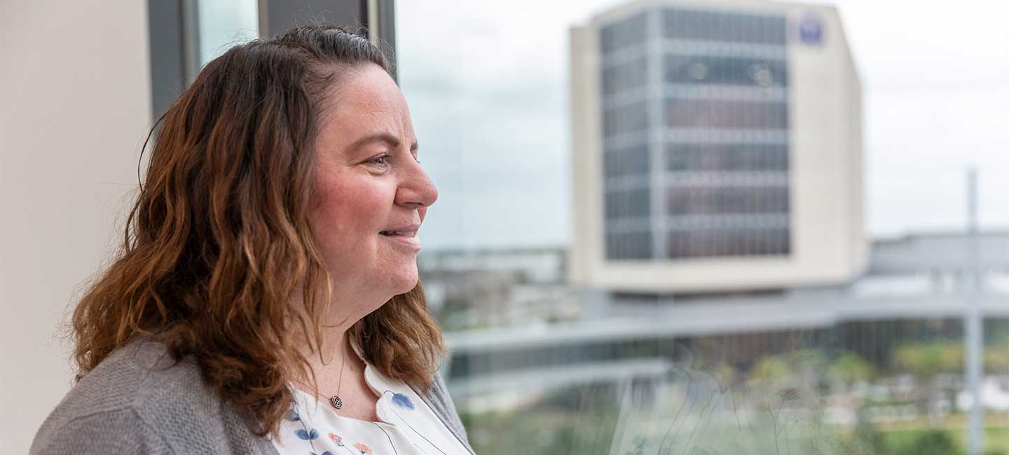 Angela Stout decided to have breast reconstruction surgery done in the same operation as her second mastectomy.  