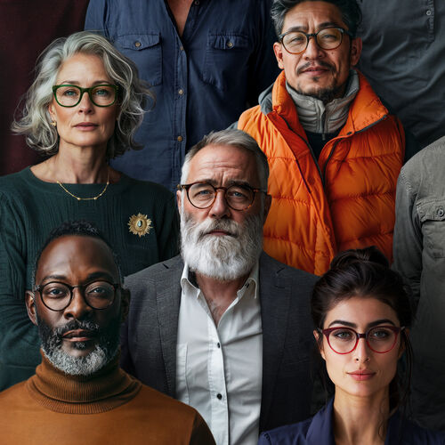 Diverse groep mensen die een bril dragen