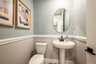 single sink vanity and water closet