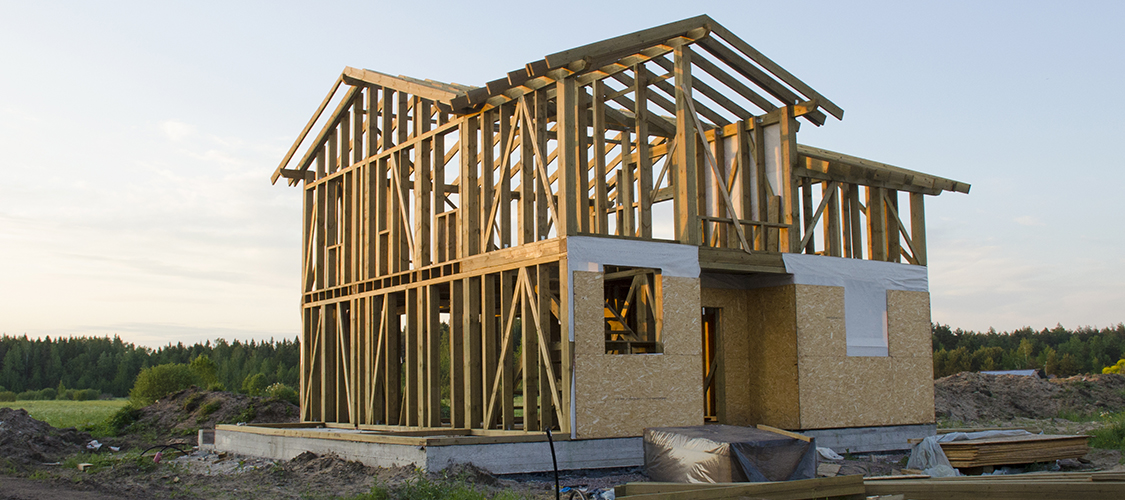 The main frame for a two story home