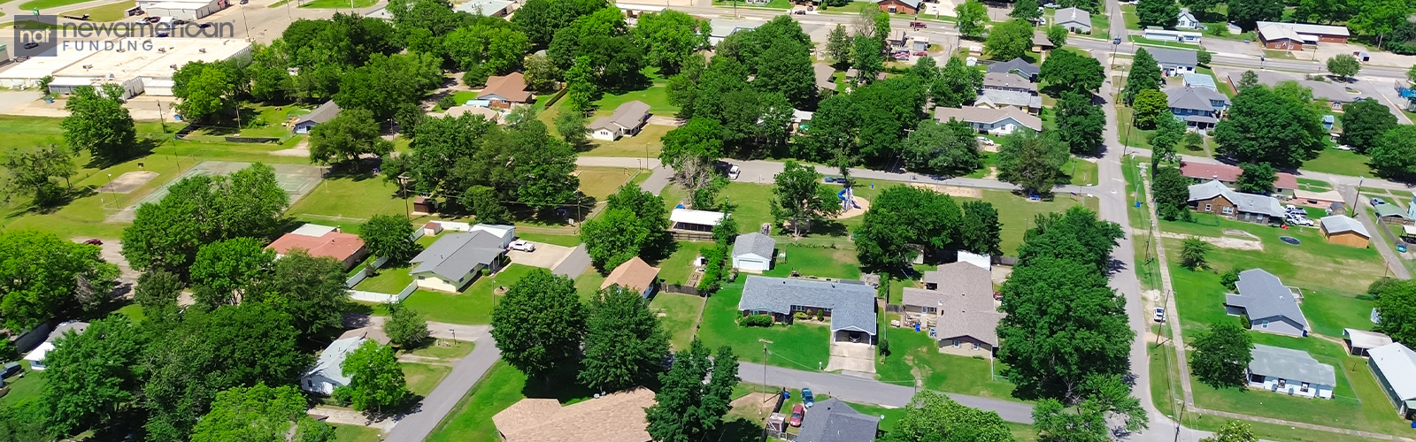 Aerial view of Oklahoma neighborhood