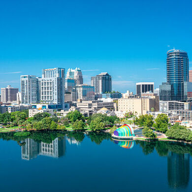 Orlando Florida aerial skyline