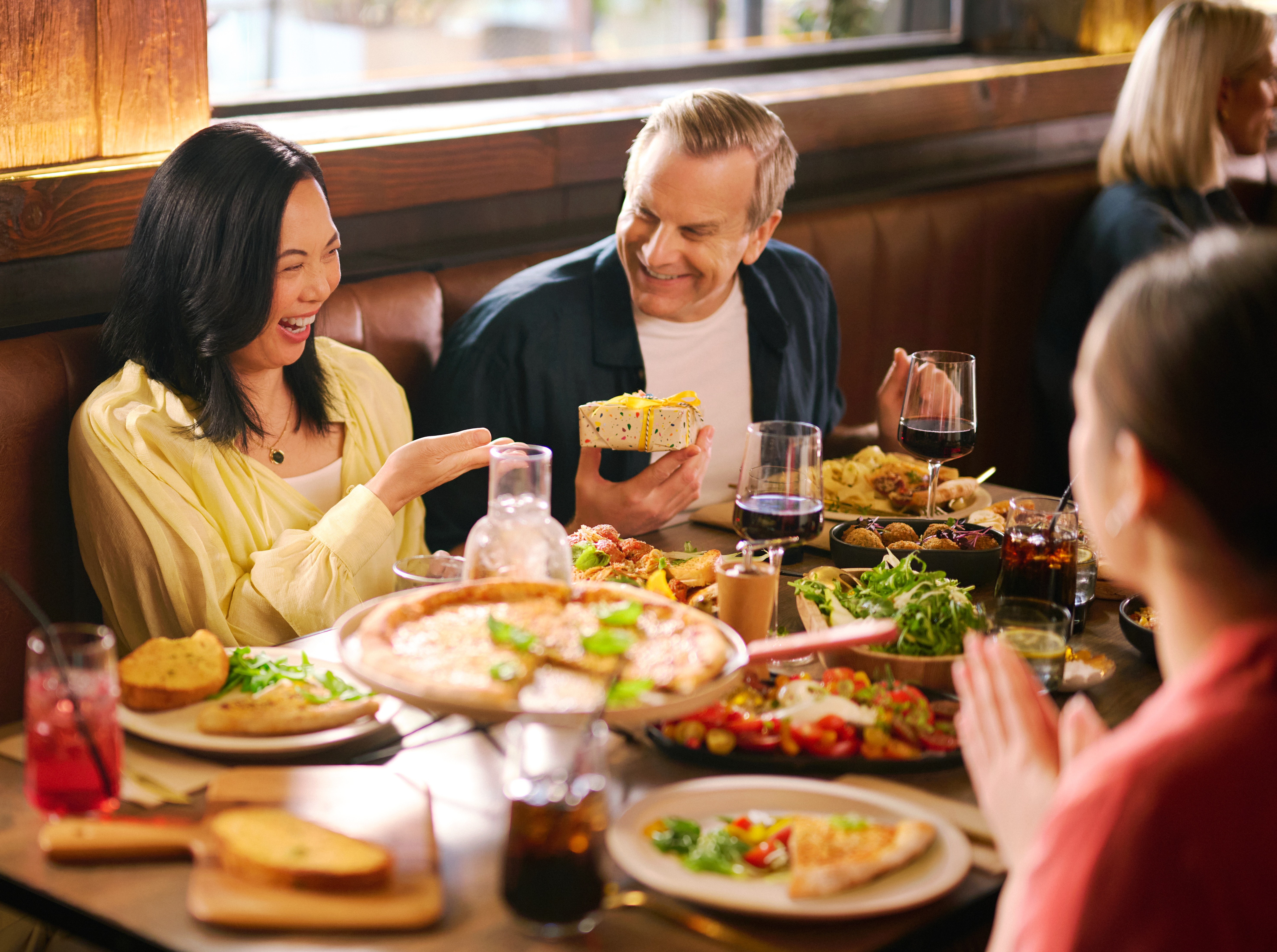 Family sitting on the table for dinner
