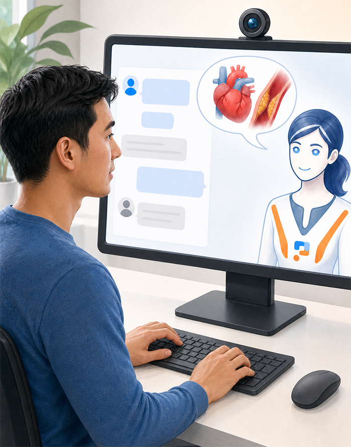 Man on computer viewing PIA tool