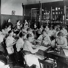 A Holy Names sister instructs students at St. Mary’s Academy & College in Portland, Ore., circa 1915.