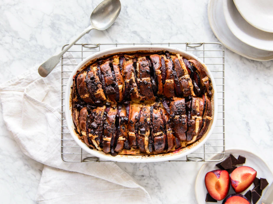 Plum and Chocolate Hot Cross Buns Bake