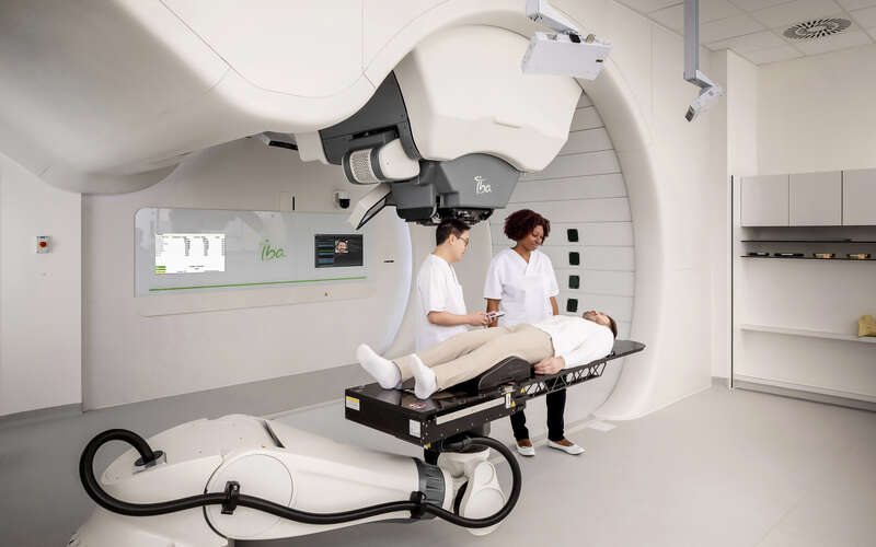 Patient receiving proton therapy