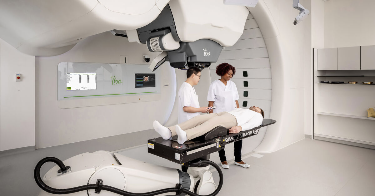 Patient receiving proton therapy