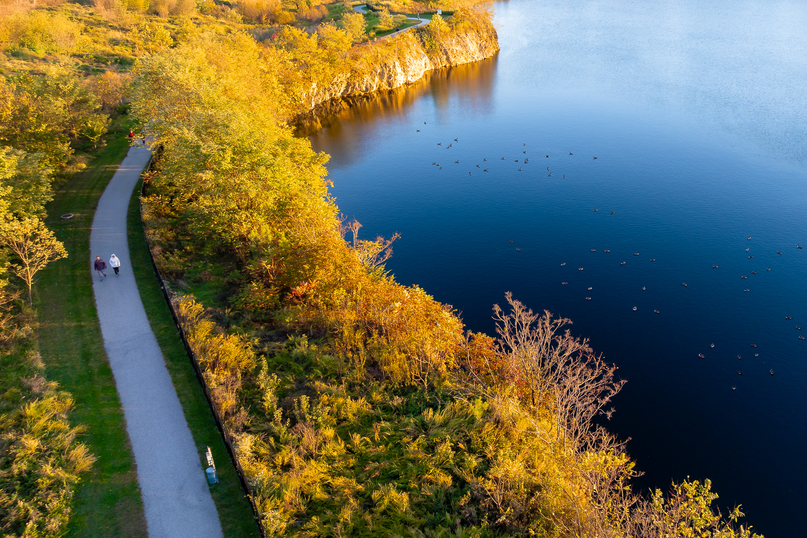 quarry lake and walking trail around it