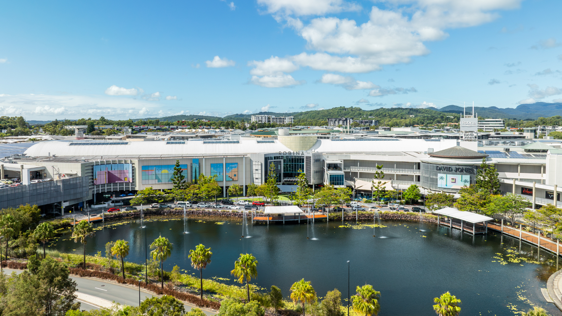 Aerial view of Robina Town Centre on the Gold Coast
