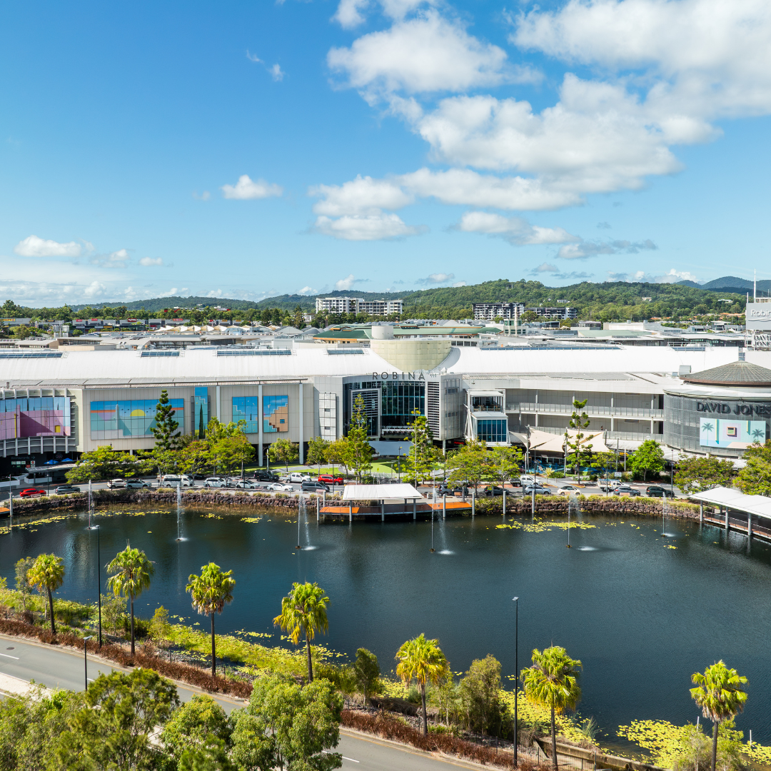 Aerial view of Robina Town Centre on the Gold Coast