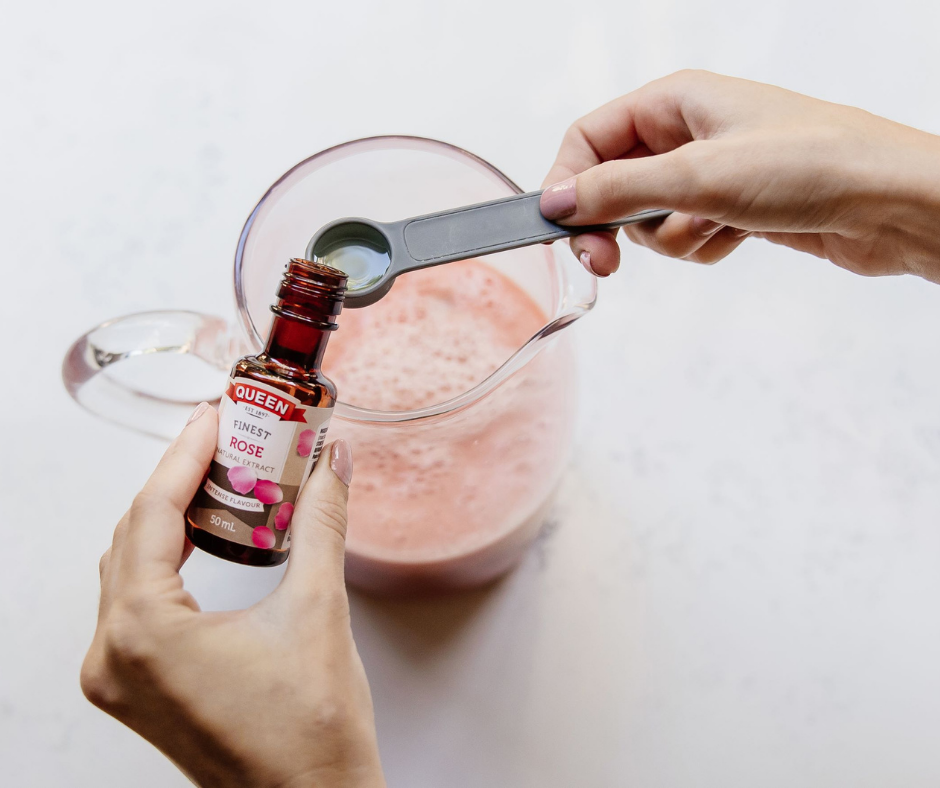 Mothers Day Recipe step 4 add rose, and sparkling water.